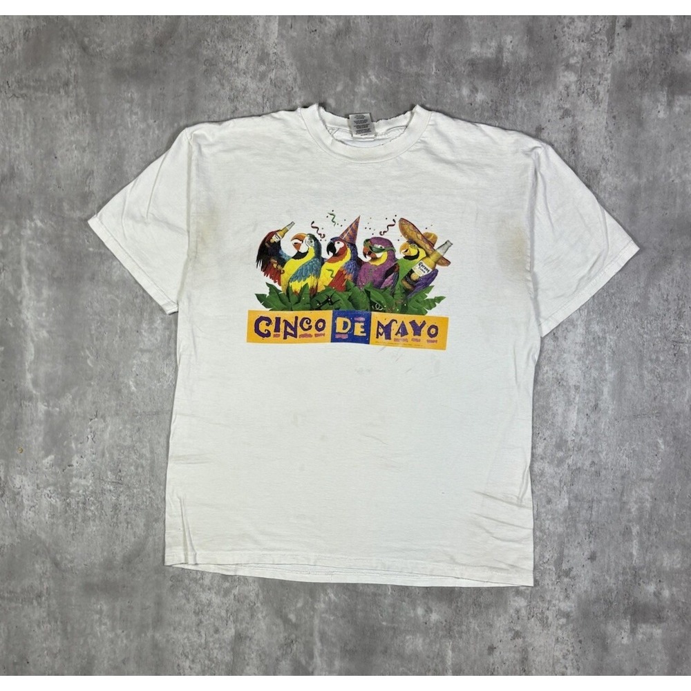 Vintage 90s Cinco De Mayo Corona Beer Tee Mens XL White Cotton Park